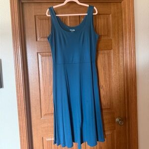 Wool& Ava Dress - Sleeveless ocean teal tank dress, large